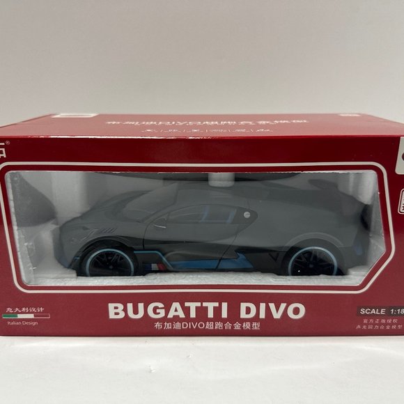 1:18 Bugatti Divo Metal Diecast With LED headlight & Taillight Gray - Picture 8 of 8